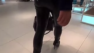 Fucked and cum on leather ass
