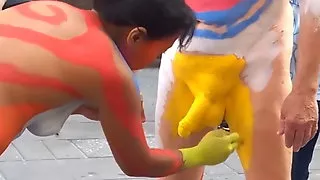 CFNM DICK PAINTING IN PUBLIC