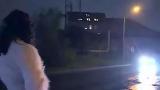 Hot busty hooker  rubs her hairy pussy
