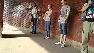 Polish candid girl smoking slim cigarette public  661hd