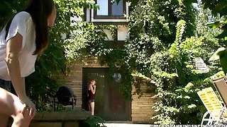 Three girl nude outdoor belt spanking