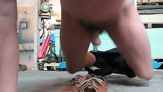DressDress Leather Shoes wank and cumshot, compilation