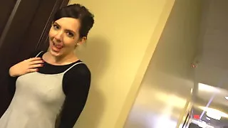 Skinny Teen Ember Stone Loves Creampies and Cock