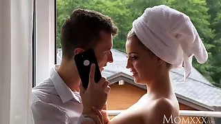 MOM Big butt big tits British MILF swallows mouthful of cum