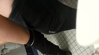 Cute teen in toilet