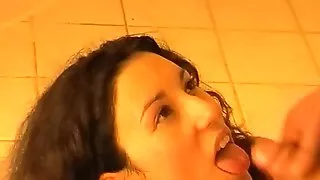 Sibel Ke. bed fucking and facial in the bathroom