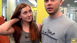 HUNT4K. Magnificent young girl loves just sports, money