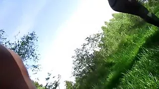 Big tits mature whore fucked outdoor by romanian guy POV