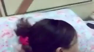 A girl sucks her lover 's rod and fuck her pussy