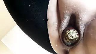 Cunt abuse with jar, bottle and gourd + talon clamps