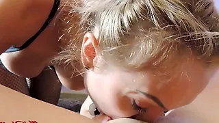 Deepthroat with cute girlfriend
