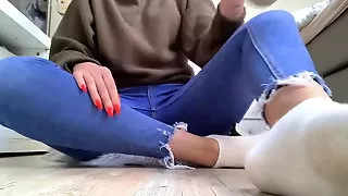 Goddess Tiffany White Socks and Adidas Superstars